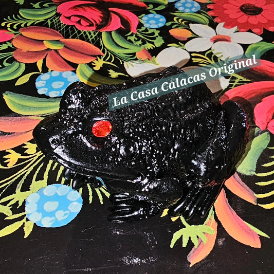 Black Toad Figurine