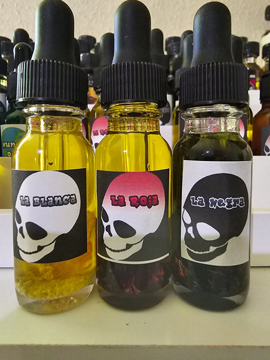 Santa Muerte Blanca Roja Negra Oils