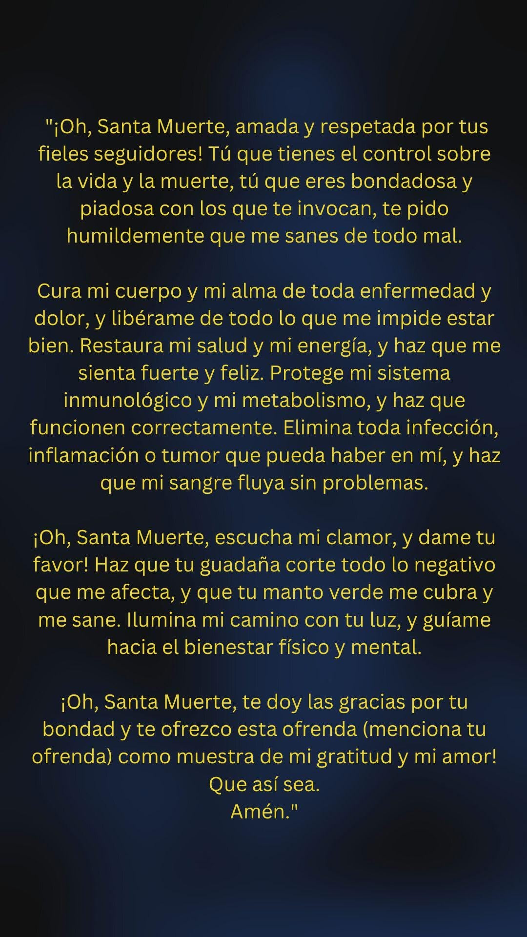 Santa Muerte Prayer Card