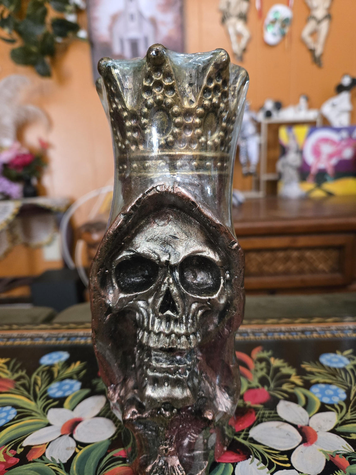 Santa Muerte Crowned Candle