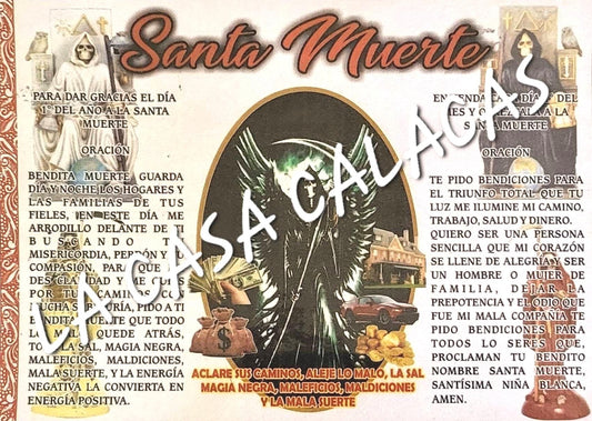 Large Santa Muerte Prayer Card