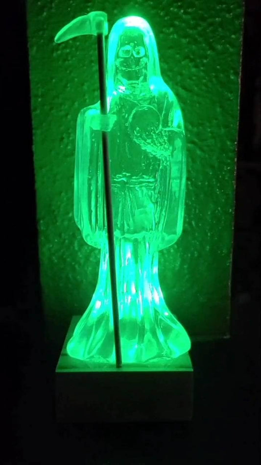 7 Inch Multicolored Santa Muerte/Holy Death Lamp with Removable Base