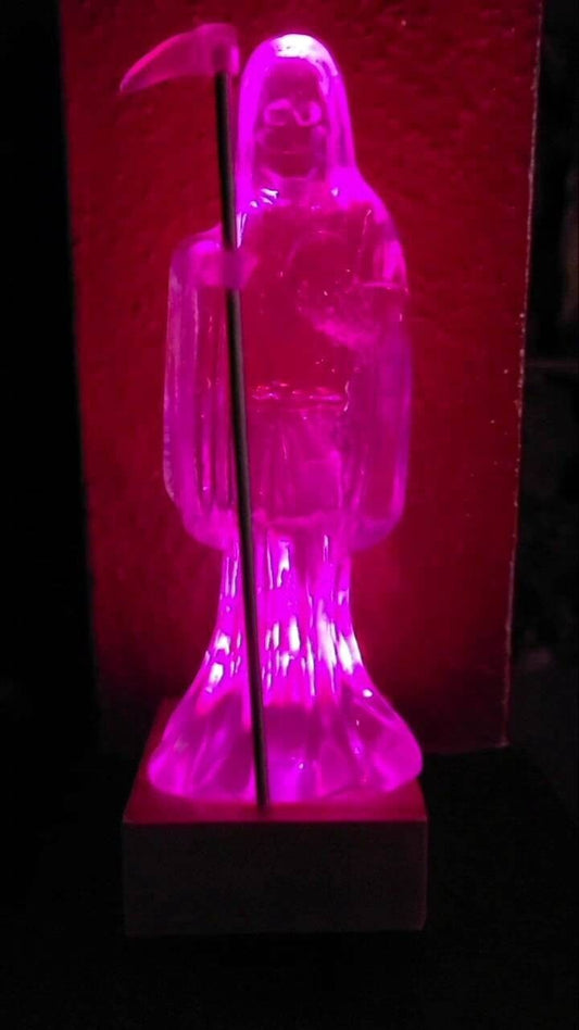 7 Inch Multicolored Santa Muerte/Holy Death Lamp with Removable Base