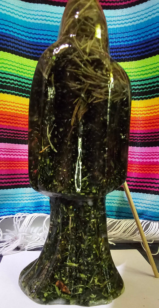 6 Inch Santa Muerte Rue/Rosemary Basil Statue